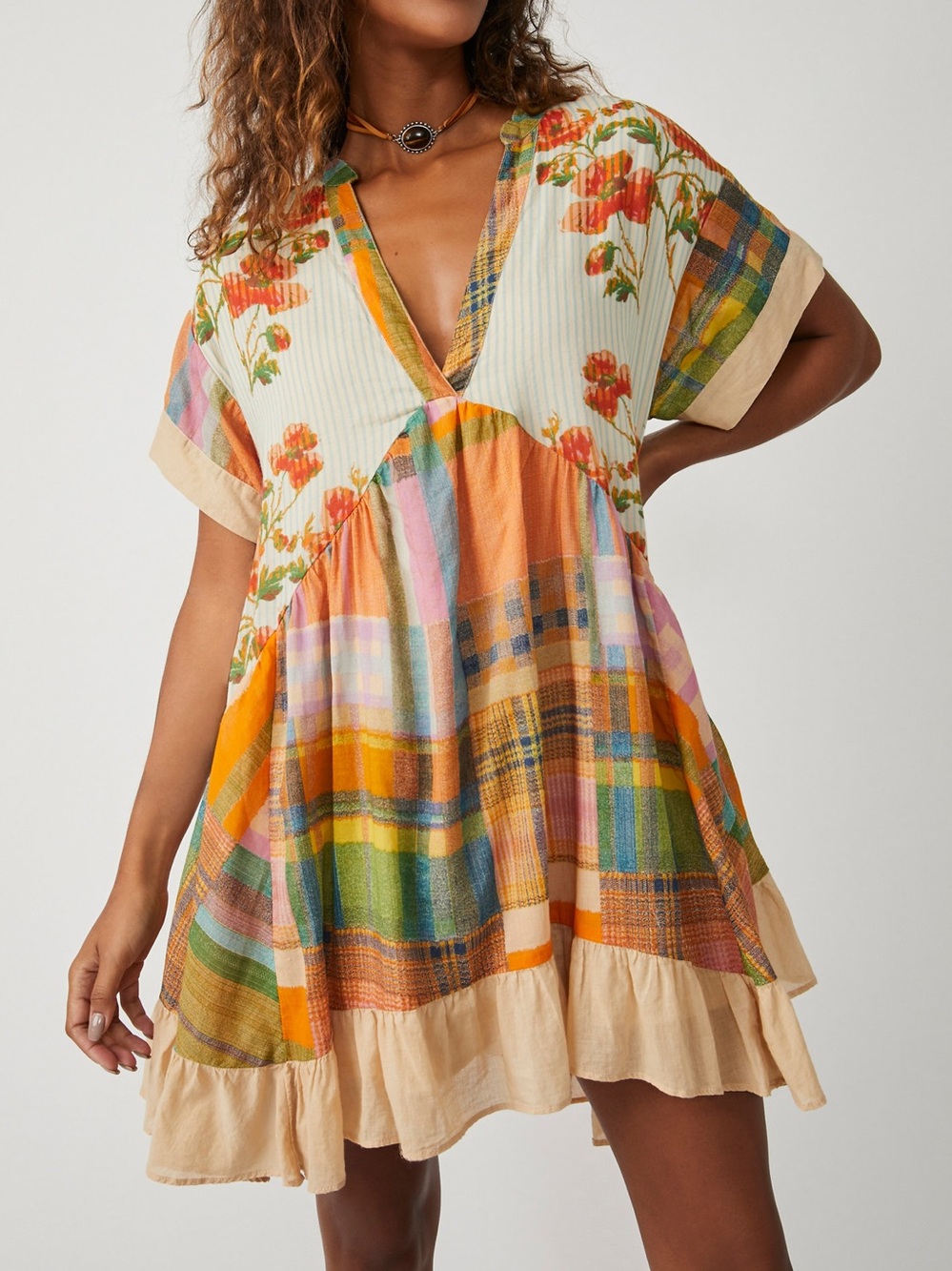 Free People Printed Agnes Dress Size L - Picture 3 of 9